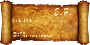 Eck Petra névjegykártya